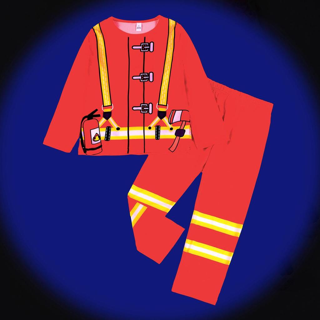 Ψηφιακό Πράσινο Φθορίζον Πυτζαμοσετ Δεινόσαυρος Αυτοκίνητο για Αγόρια και Κορίτσια - Μακρυμάνικο & Παντελόνι