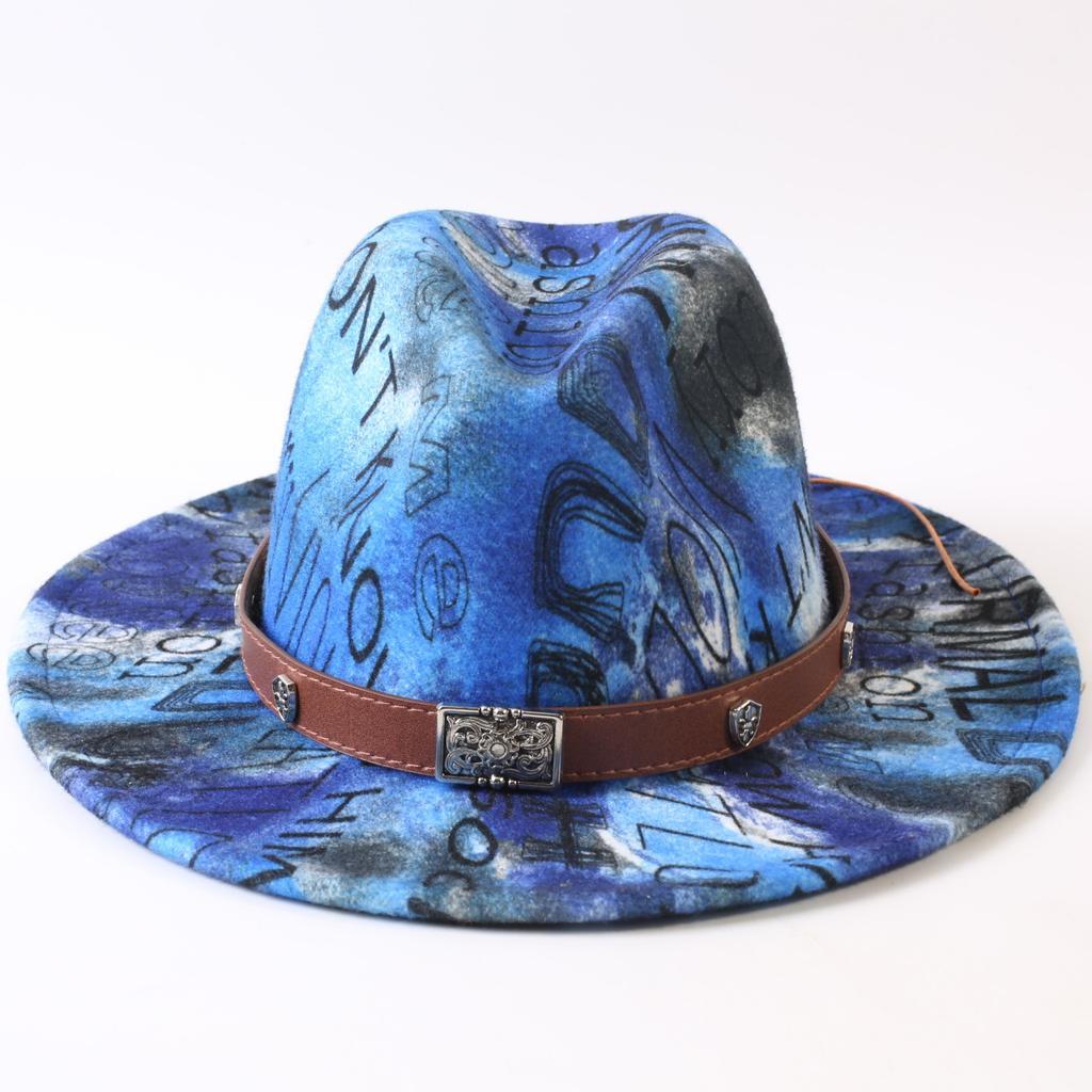 New European and American style letter printing fashion top hat men's and women's fashion jazz hat sunscreen sun hat