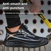 Non-slip Light Safety Shoes with Rotary Button Breathable Work Shoes Men Industrial Construction Comfortable Safety Toe Sneakers