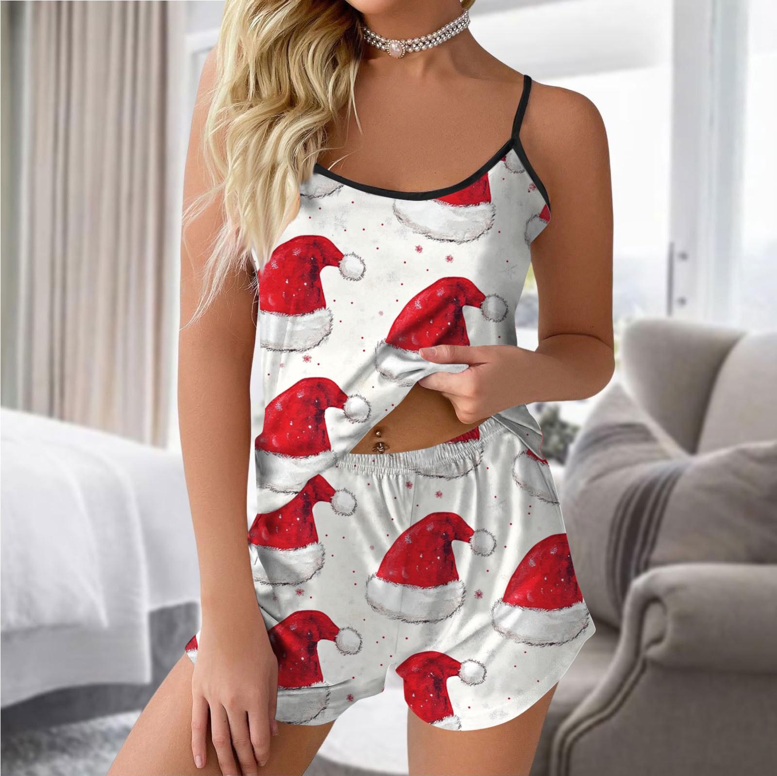 Женский модный рождественский комплект с принтом без рукавов — фото 5