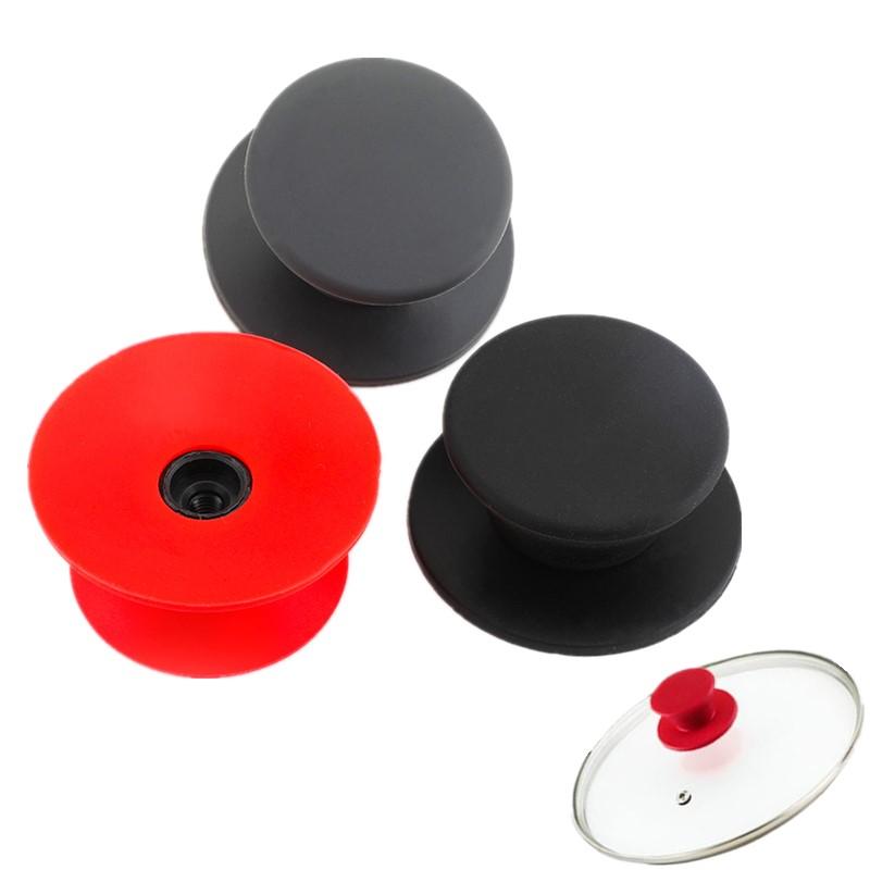 1 Pezzo Pomello per Coperchio Pentola in Silicone Universale Nero Rosso Grigio Manico Sostitutivo per Coperchio Pentola Utensili da Cucina Pomelli per Coperchio Casseruola Cucina