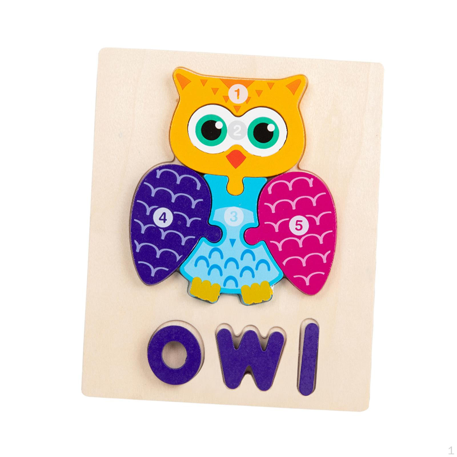 , Animal Shape Jigsaw Puzzles, Peg Puzzle Toys for Kids, Learning Toys, Preschool Fine Motor Skills Owl