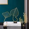 Leaf Sculpture Crafts Office Desktop Ornaments For Living Room Wine Cabinet Porch Home Decoration