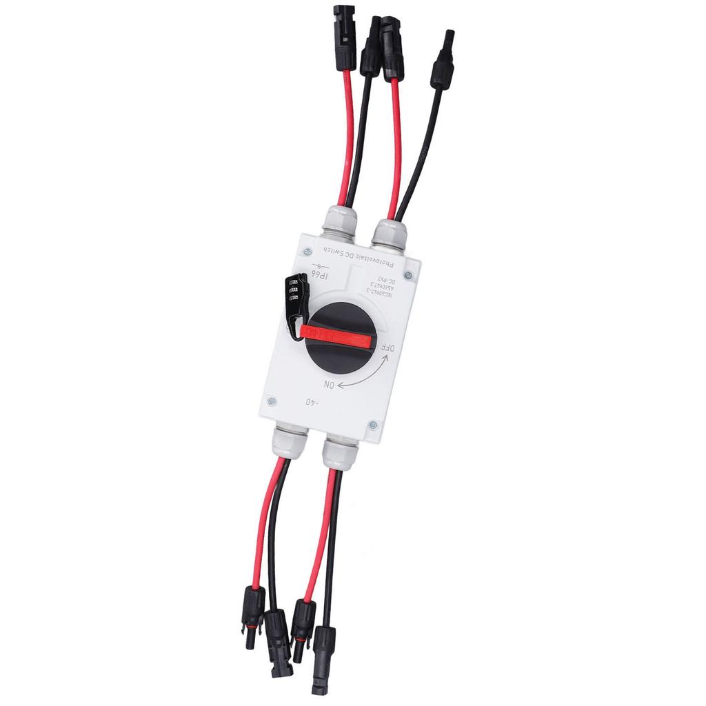 PV Solar Trennschalter 2 Eingänge 2 Ausgänge Photovoltaik-Kreisisolator 32A DC1200V 2 Strings IP66