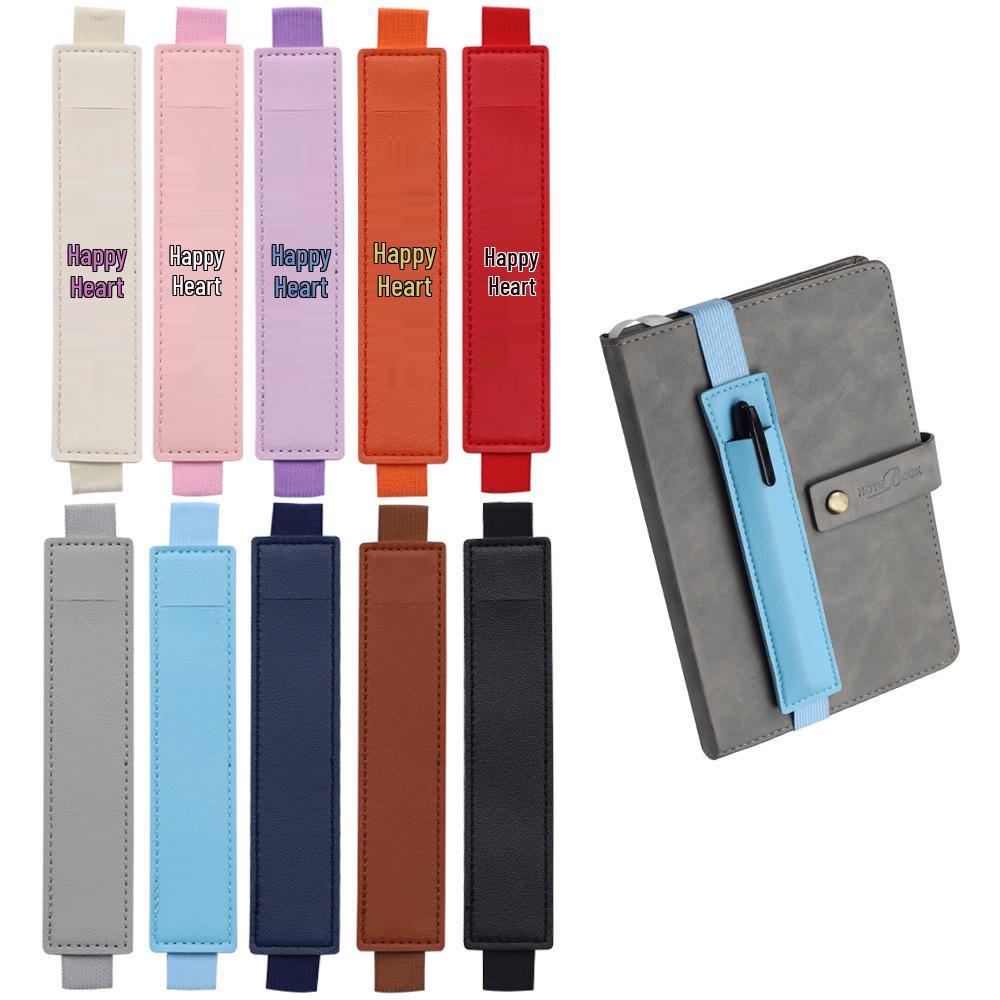 Elastic Leather Tablet Pen Holder with Adjustable Tightness and Clip Stand for Meetings