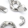 201/304 Stainless Steel Hand-Tightened Wing Nut M3/M4/M6