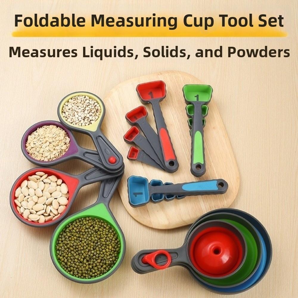 3/4 Pieces Silicone Collapsible Funnel Collapsible Measuring Cup Folding Funnel  Liquid Transfer
