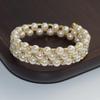 2023 Korean Style Pearl & Rhinestone Open Bangle for Women