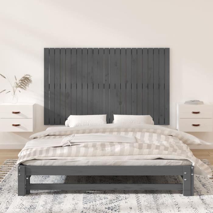 VidaXL Tête de lit murale Gris 147x3x90 cm Bois massif de pin 824895