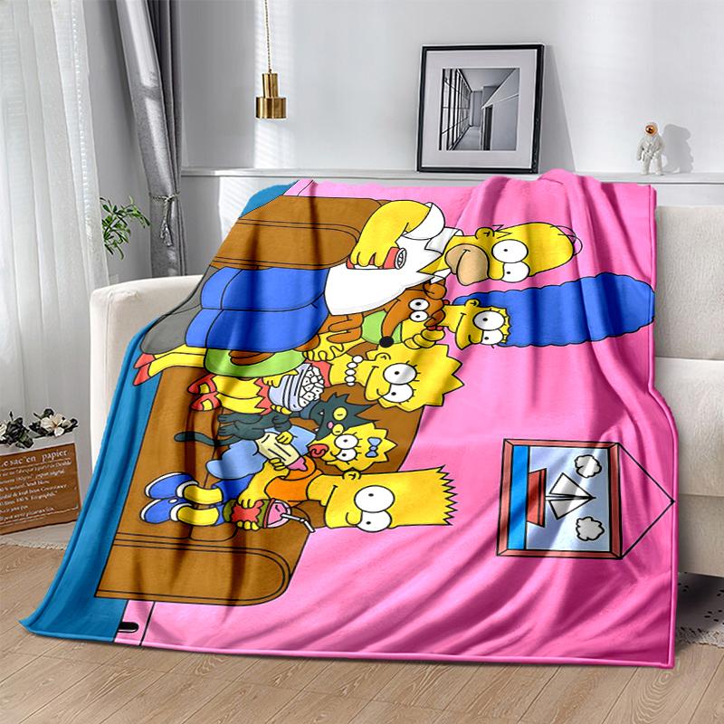 1Pc Simpsons Family Blanket Soft And Comfortable Casual Warm Camping Travel Christmas Halloween Gift M921683