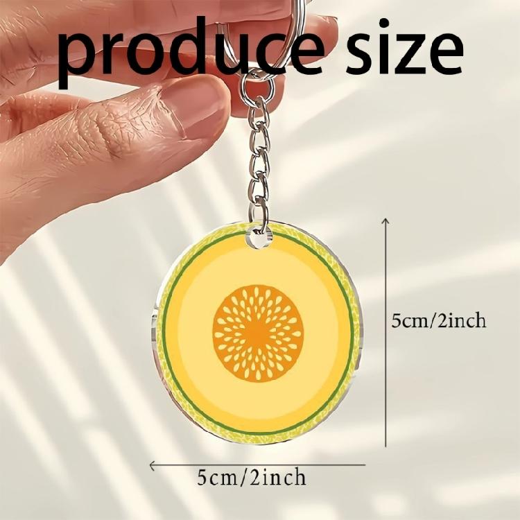 Delicata Decorazione Chiave in Acrilico Fette Ispirate alla Frutta Con Dettagliati Motivi Per Personalizzazione Ornamento per Borsa
