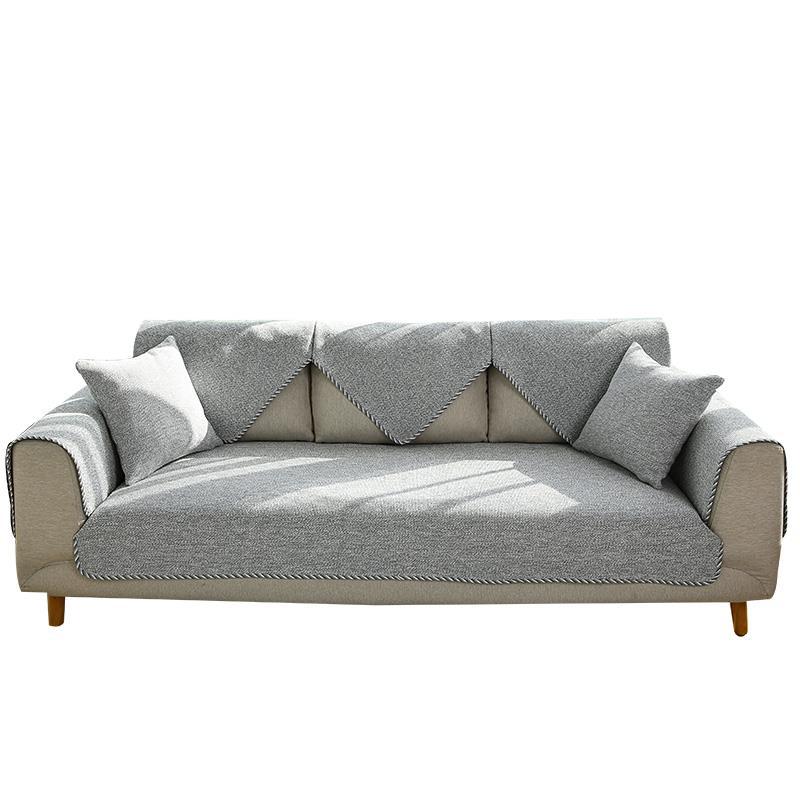Minimalist Sofa Cushion, Seat Cushion Fabric, All Season Universal Anti Slip Cotton and Linen Seat Cushion, Backrest Towel Cover, Sofa Cover