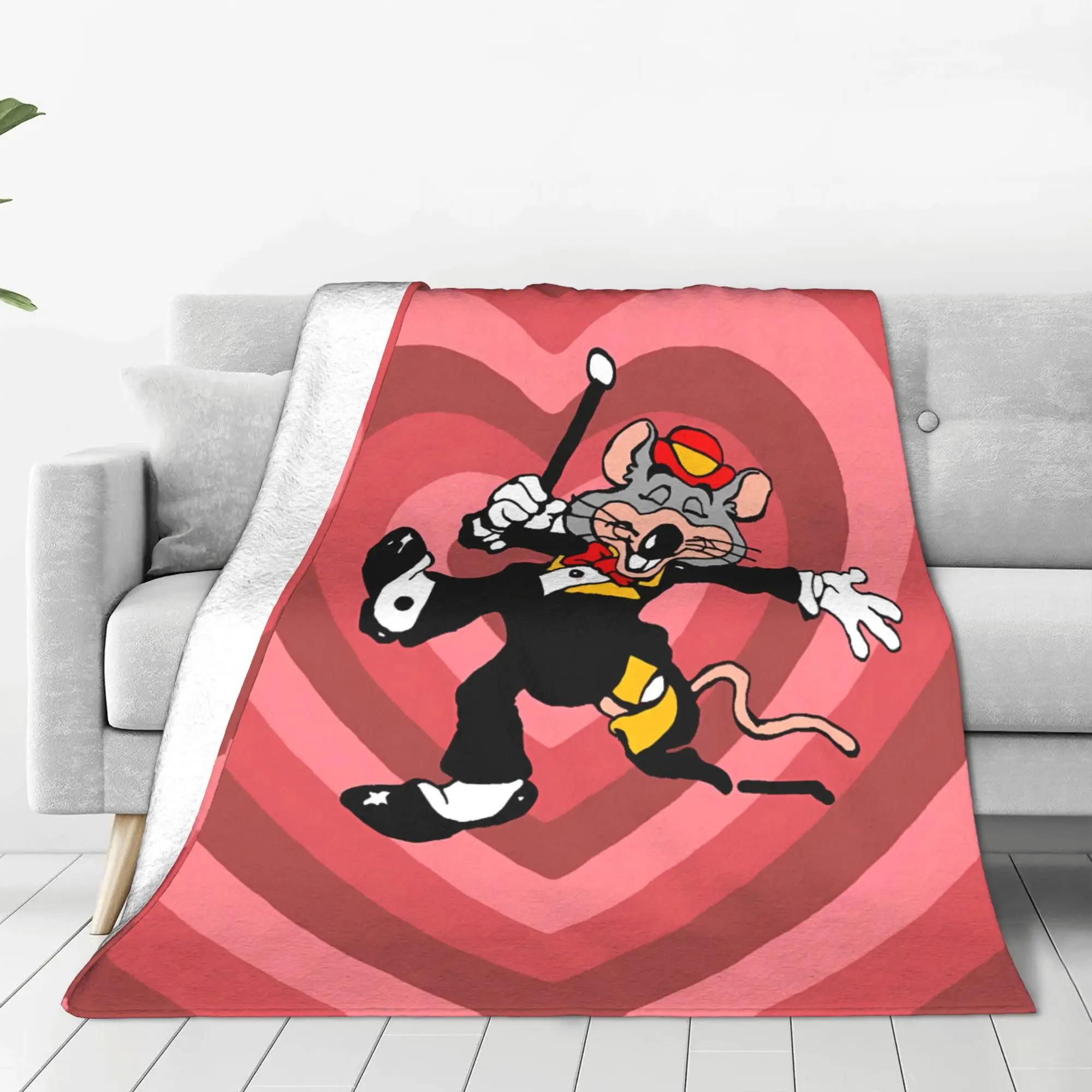 Chuck E Cheese Pizza Lover Blanket Soft Plush Bedding Throws for Kids Bedroom Flannel Bedspread Cover 40x50in