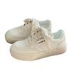 Casual Little White Shoes Autumn New Round Head Retro Lace-up Sports Shoes College Style Color Matching Thick Baseplate Shoes Women