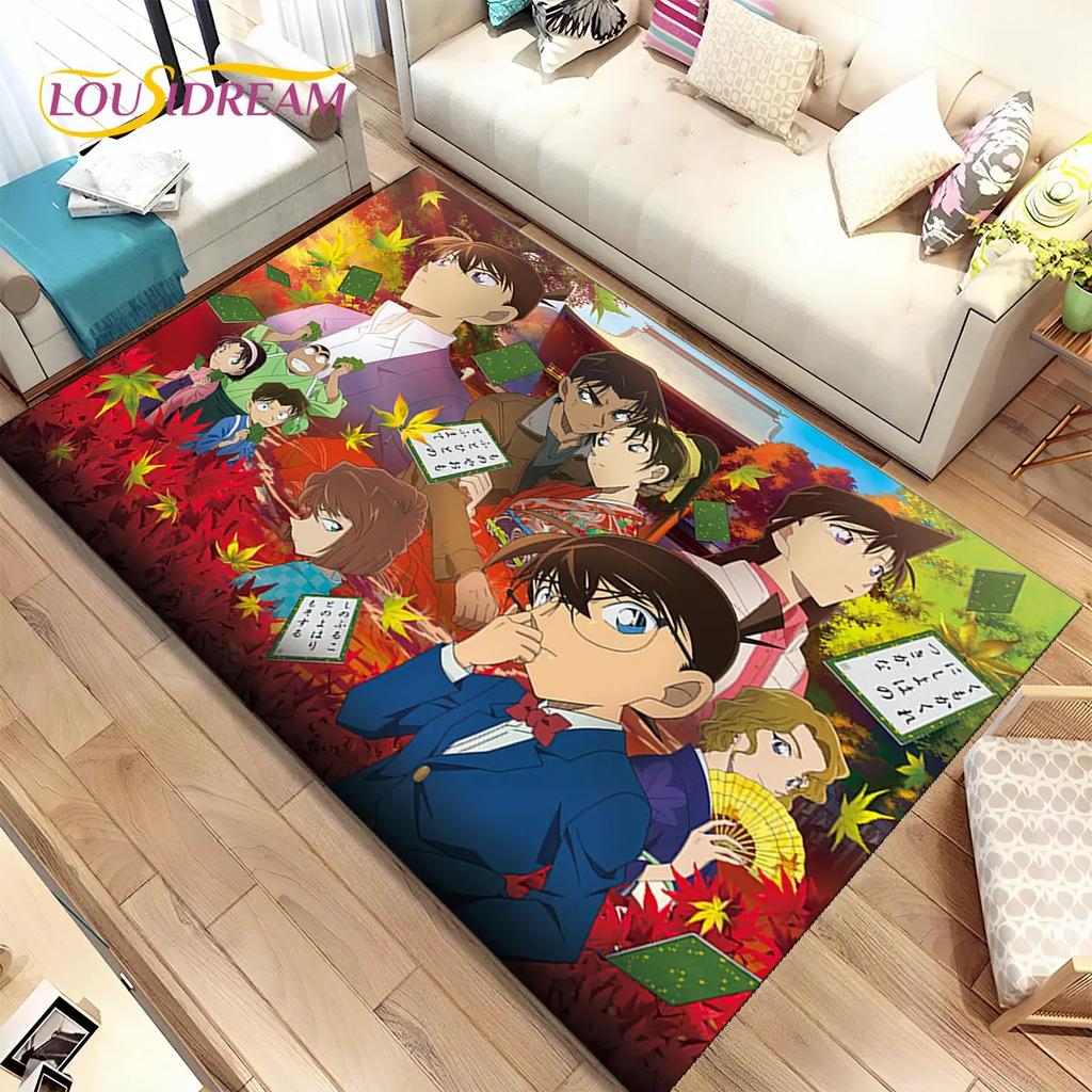 Anime Detective Conan Cartoon Area Rug Large,Carpet Rug for Living Room Bedroom Sofa Doormat Decoration,  Kid Non-slip Floor Mat