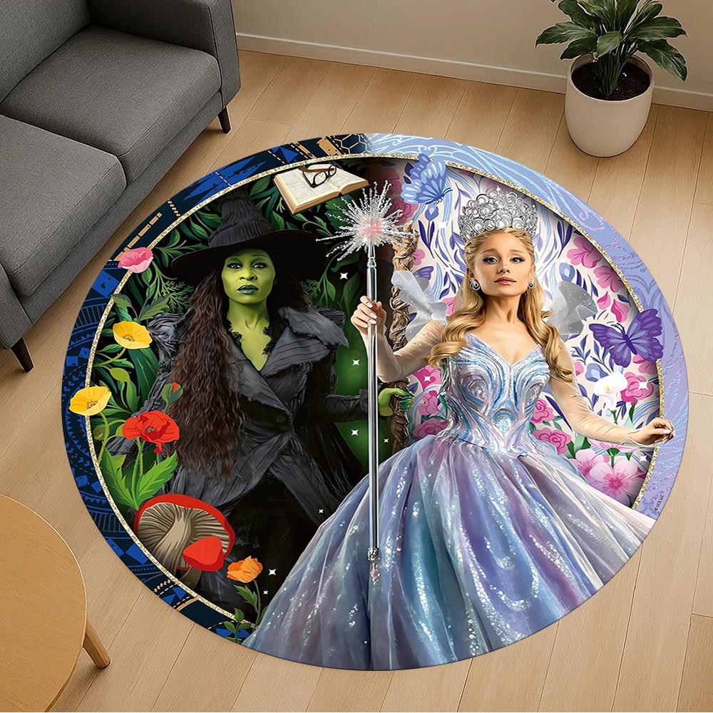 1pc Wicked Pattern Office Round Rugs, Under Chair Round Rugs for Living Room, Bedroom, Bathroom Decoration Carpet 091848