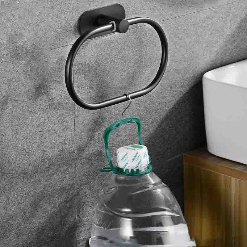 1PC Wall Mounted Toilet Towel Holder Stainless Steel Cloth Rack Kitchen Roll Towel Holder Bathroom Towel Hanger Hanging Organizer