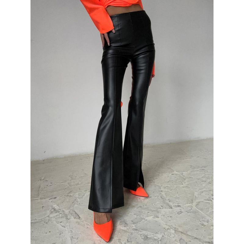 Sexy Slim Slim Fit Micro Flared Pants Sexy Slit Slim-Fitting Bootcut Pants