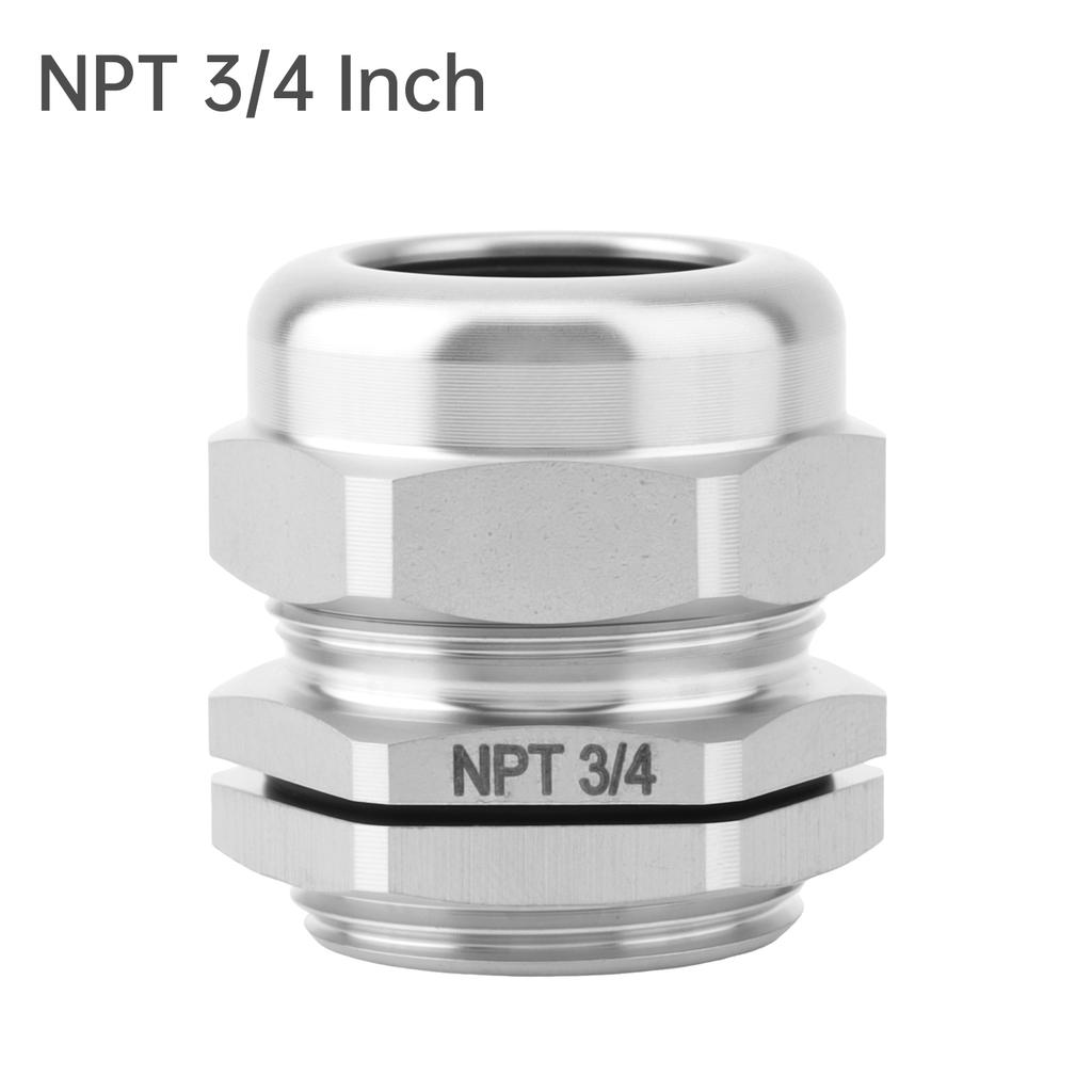 Cable Gland,NPT Stainless Steel Cable Gland,Pressure Resistant Waterproof Cable Glands,Adjustable Marine Grade Strain Relief Connectors