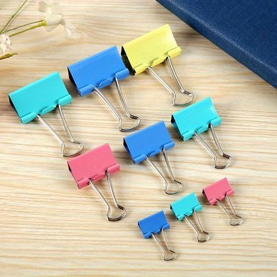 51mm 12Pcs Color Long Tail Clip Dovetail Clip Large Medium and Small Office Supplies Set