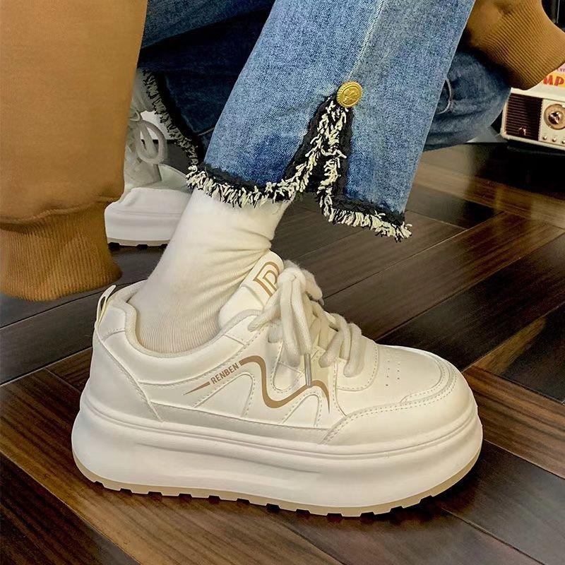 Campus women's shoes new shoes popular students autumn platform sports leisure versatile white shoes