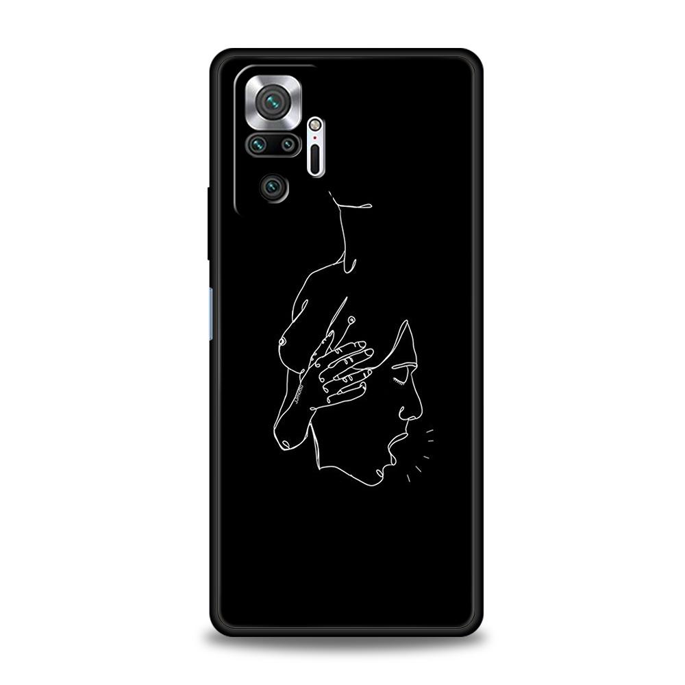 Abstract Line Sexy Couple Body Phone Case Cover for Redmi 13C 10C Note 13 12 10 11 Pro Plus 7 8T K40 K50 Gaming Pro Soft Shell