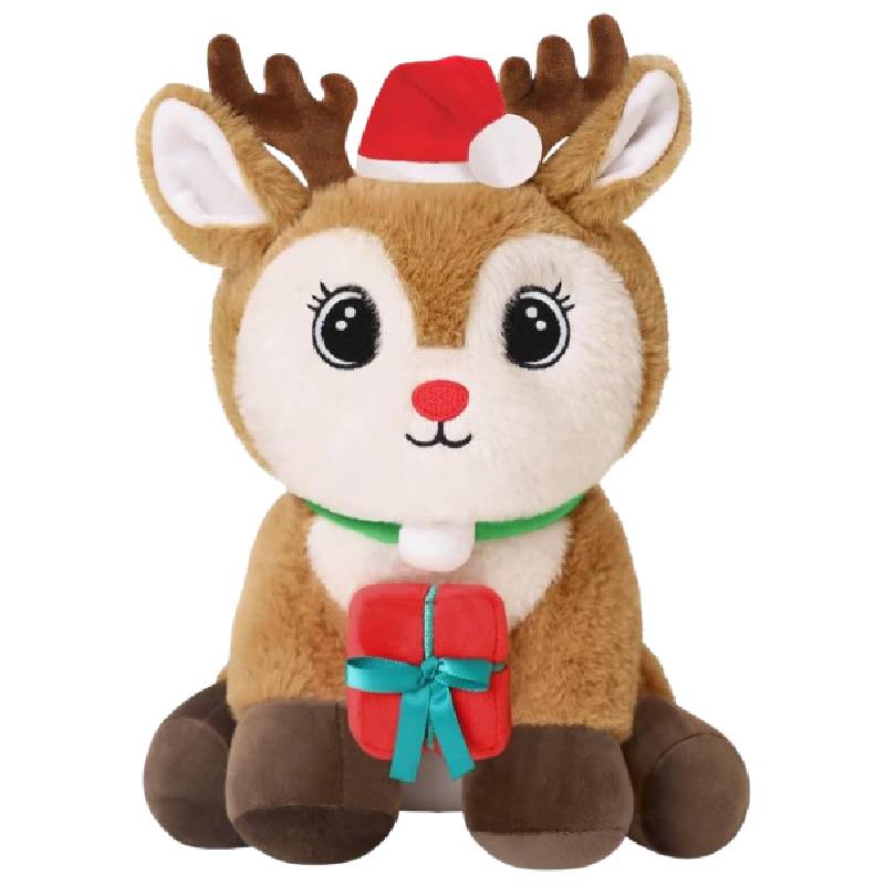 Anxiety Relief Plush Toy Cow Christmas Deer Bear Breathing Musical Soothing Doll