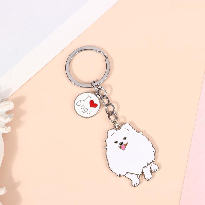 

Милые брелоки для собак породы померанский шпиц, подвески для сумок, подвески для собак, брелки для автомобиля, украшения, подарки