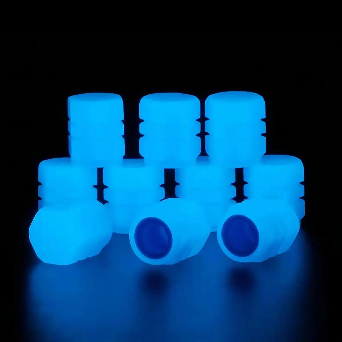 

20 шт. светящийся колпачок для вентиля автомобильной шины флуоресцентный ночной колпачок для мотоцикла грузовика универсальный колпачок для вентиля велосипеда синий