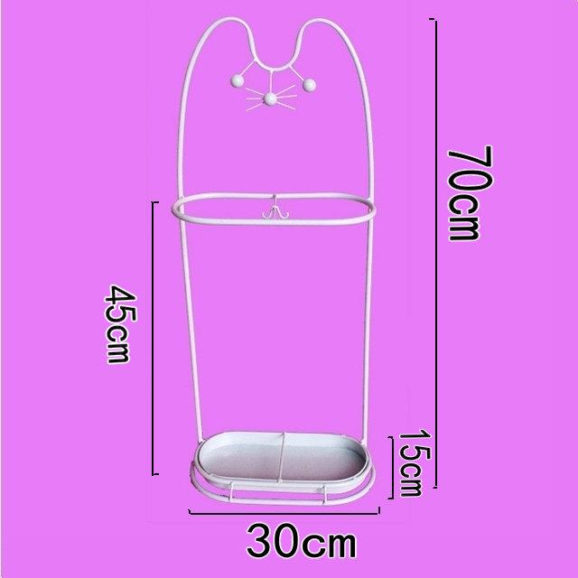 

Lucky Cat Iron Umbrella Stand Cute Entryway Rain Organizer Hanging Umbrella Bucket for Foyer Or Doorway Home Decor белый