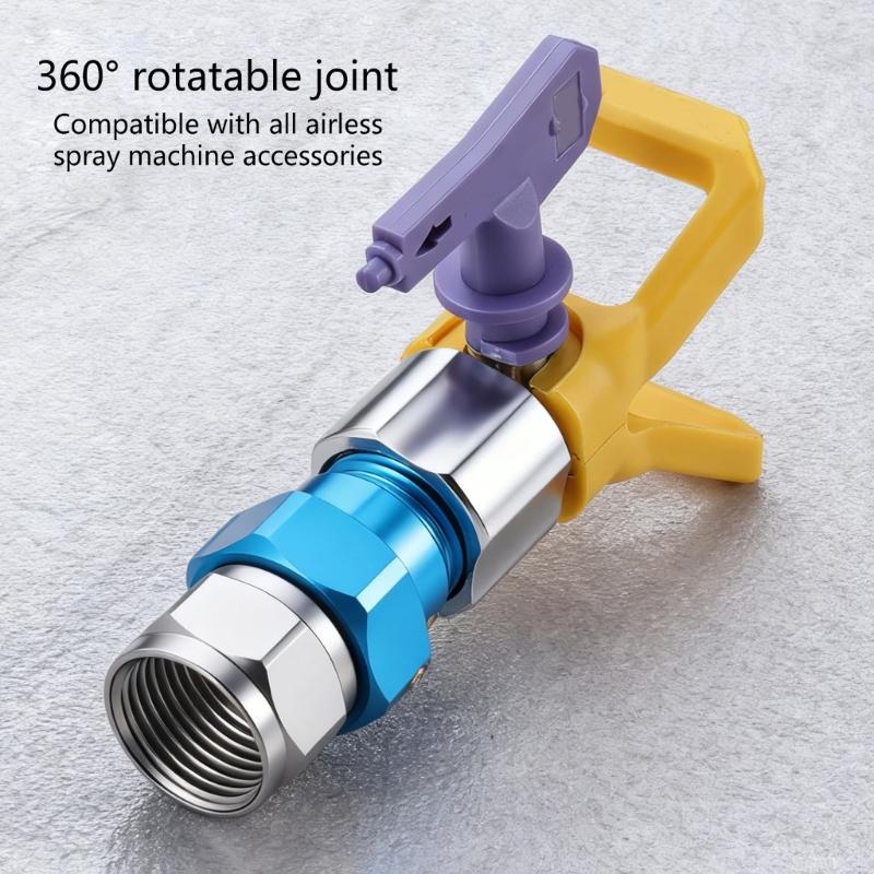 Aluminum High Hardness Airless Sprayer Adapter Quick Connect 360 Degree Rotatable Rotatable Sprayer Connector Leakproof