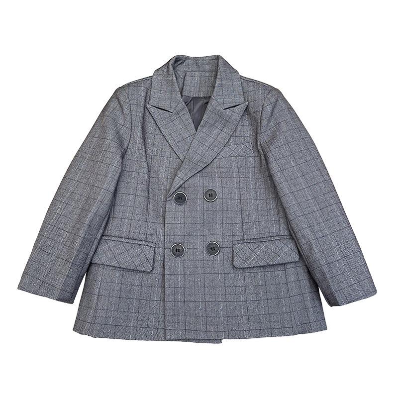 2025 Autumn British Plaid Tuxedo Suit for Kids: Boys' & Girls' Performance Vest Costume