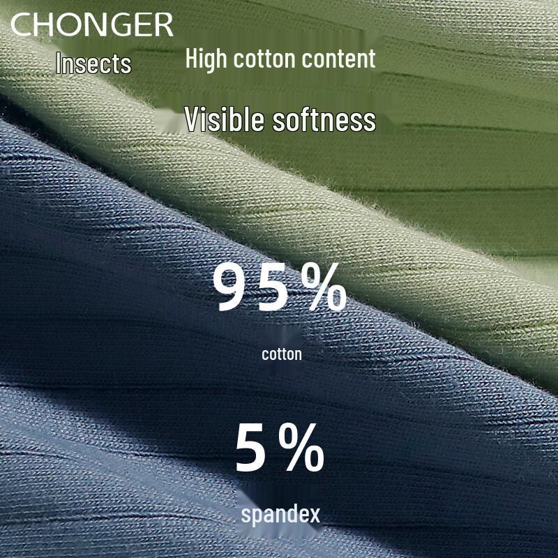 Chonger Men's Pure Cotton Antibacterial Boxer Briefs 3-Pack