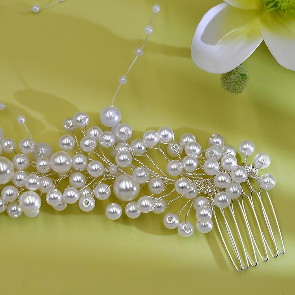 1pc Luxury Pearl Tassel Hair Vine Elegant Bridal Vintage Style Perfect Weddings Formal Events Dazzling Romantic Hair Accessory