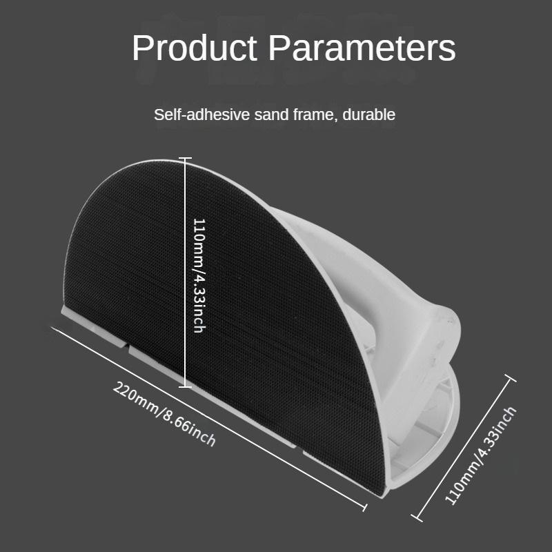 Self Adhesive Half Circle Sanding Pad Holder Durable Plastic Drywall Corner Sander Ergonomic Tool for Woodworking DIY Projects