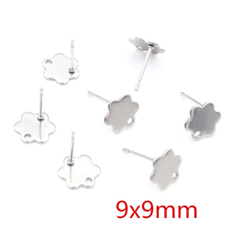 20er-Pack Edelstahl-Steckohrringe mit Haken & Basen in verschiedenen Größen (Ohrstöpsel nicht enthalten)