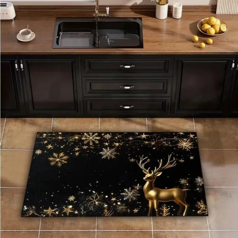 Merry Christmas Christmas English Suitable for Living Rooms Bedrooms Kitchens Offices Indoor and Outdoor Entrance Door Mats