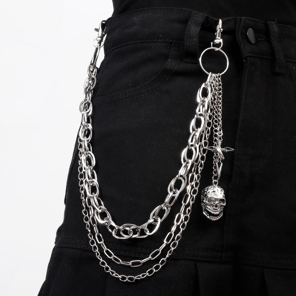 Trendy Unisex Punk Hip-Hop Jeans Waist Chain - Versatile Metal Pants Accessory