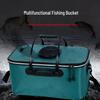 Woven Texture Multi-functional Folding Fishing Tackle Box & Live Fish Keeper Bucket