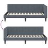 L Shaped Bed Frame with Headboard Dark Grey 90 Cm X 200 Cm Velvet