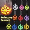 2Pcs Snowflake Shape PVC Reflective Pendant Kid's Schoolbag Charm Night Running & Cycling Safety Warning Signs Glow In The Dark