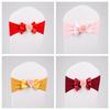 Stretch Chair Sashes Bow Knot Rose Flower Elastic Band Wedding Party Banquet Reception Hotel Event Decoration Chair Cover Sash