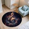 Musical Notes,Round Area Rug,Carpet Rug for Living Room Bedroom Sofa Playroom Decor,Non-slip Floor Mat
