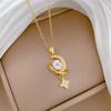 Stainless Steel Chain Necklace Dreamy Moonstone Zircon Moon Planet Star Pendant Necklace for Women Girls Sweet Jewelry Gifts