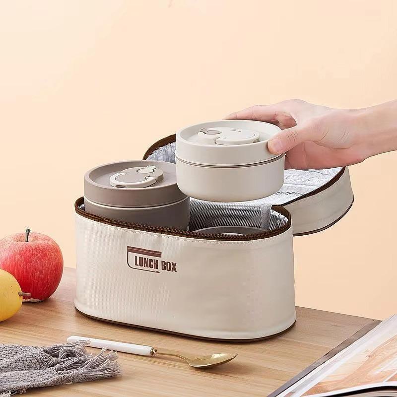 Round Portable Thermal Bag for Lunch Portable Ice Cooler Pack Insulation Picnic Food Storage Bags School Bento Dinner Container