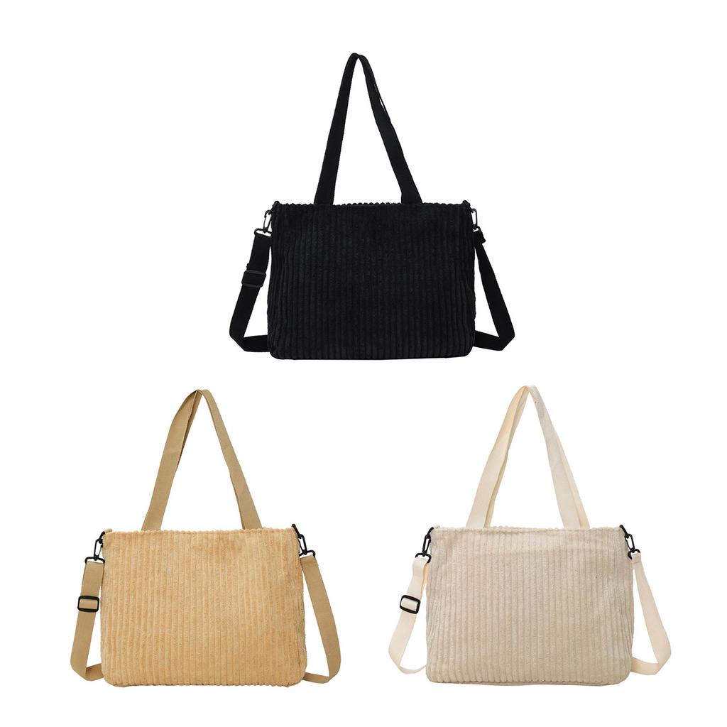 Bolsa de veludo cotelê, bolsa transversal, bolsa de mão, grande capacidade, bolsa de ombro feminina, bolsa mensageiro versátil