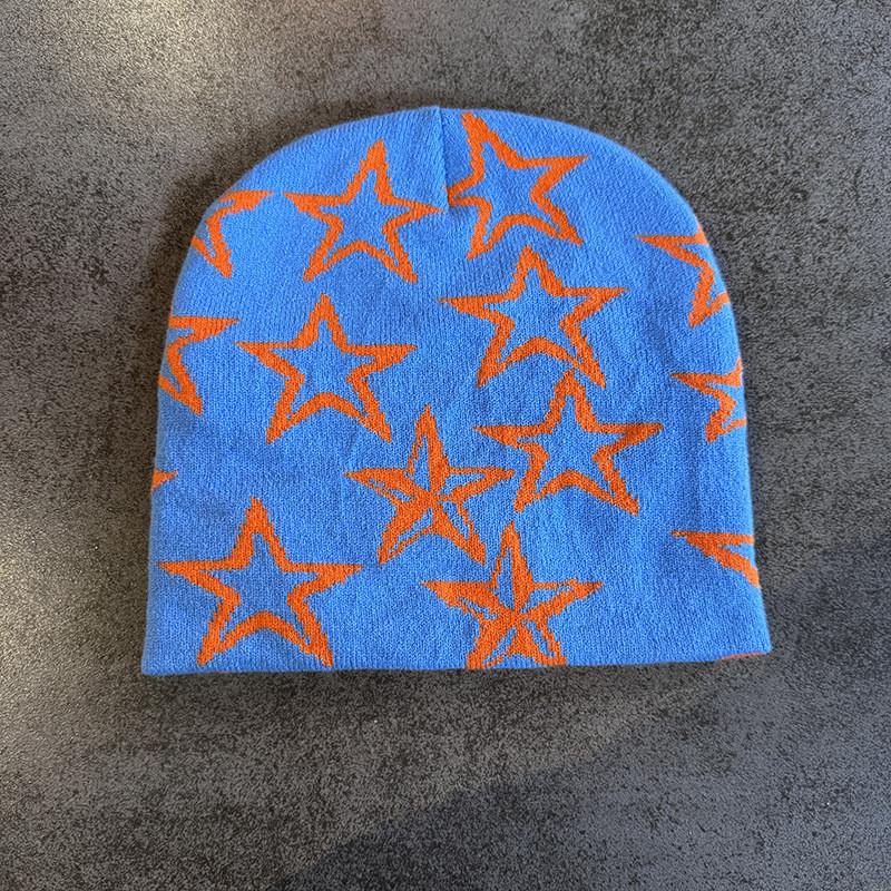 Star Pattern Fashion Women Casual Warm Knitted Hat For Autumn Winter And