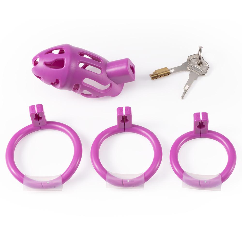 Male Chastity Lock Set Breathable Cock Cage Hidden Lock with 3 Penis Rings Bondage Fetish Adult Sex Toys Couples Sexual Toy 18+