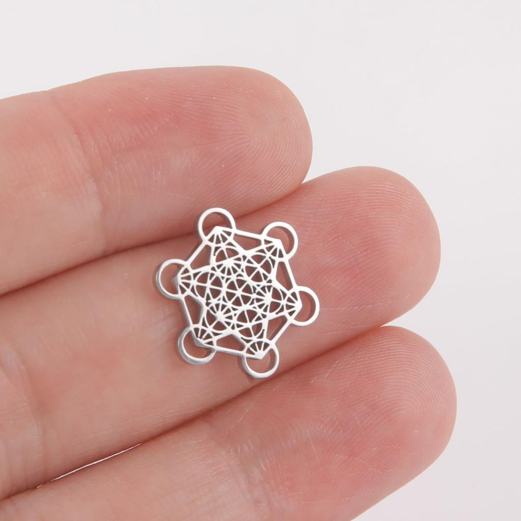 Přívěsky Metatronova kostka archanděla pro výrobu náhrdelníků, náušnic a šperků Nerezová ocel Posvátná geometrie Amulety DIY přívěsky
