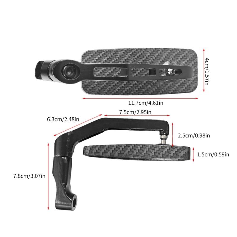 ATV Accessory Rear View Glass 8mm 10mm Thread Handlebar Mount Clamp Auxiliary Glass for ATV Motorcycle Scooters